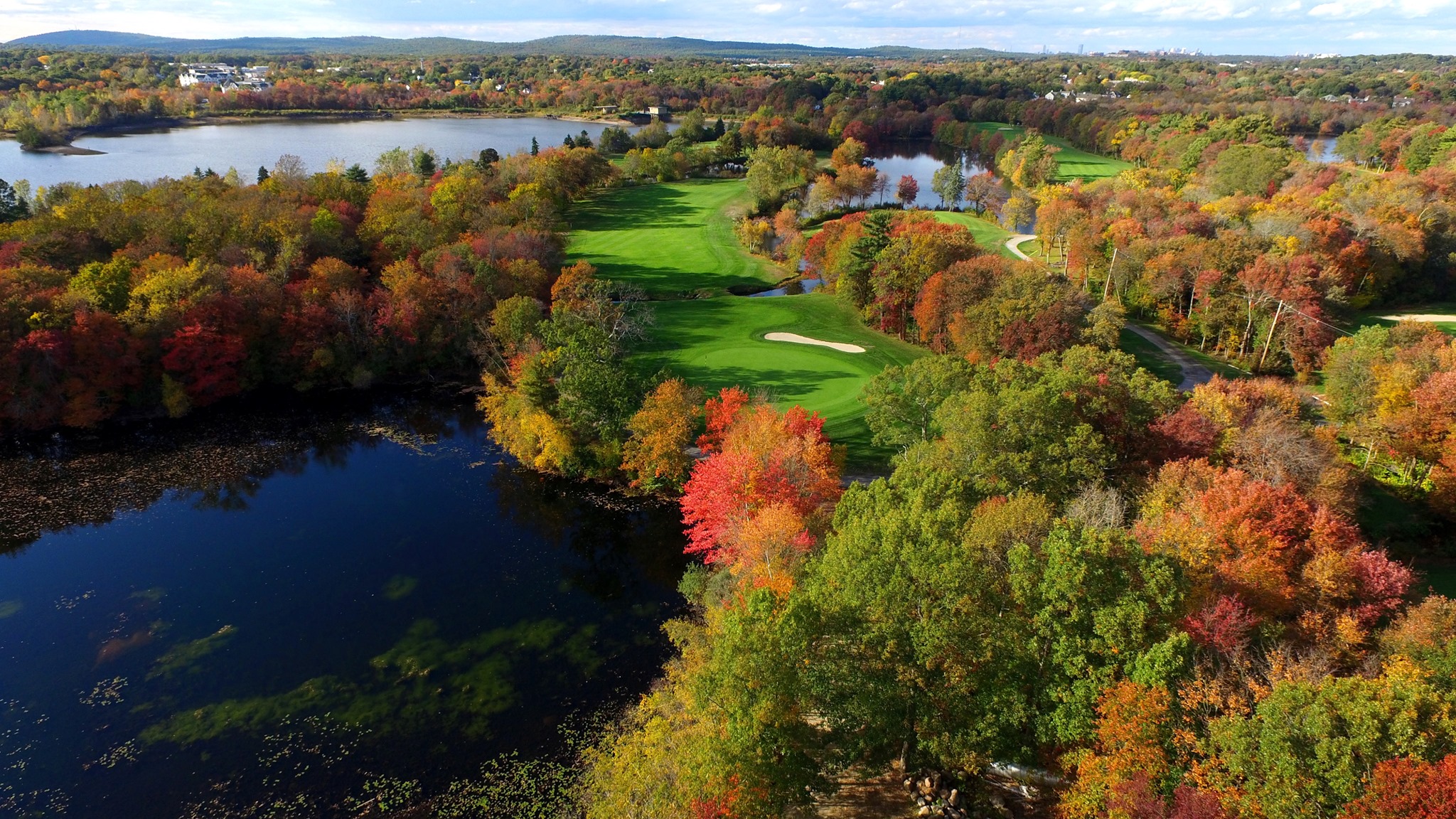 Bird's eye view of golf course